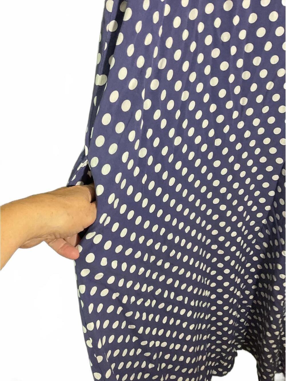 Women's Classic Blue Polka Dot Midi Dress Medium/Large - Picture 6 of 8